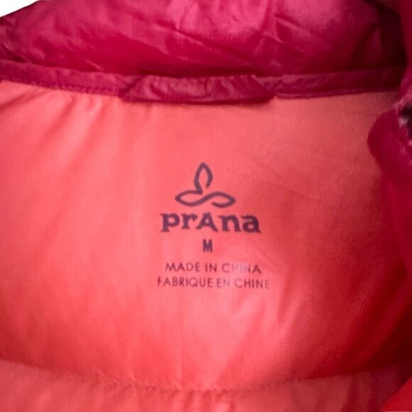 Prana Lyra Women M Red Down Jacket Packable Water Resistant Travel Puffer - Picture 3 of 10